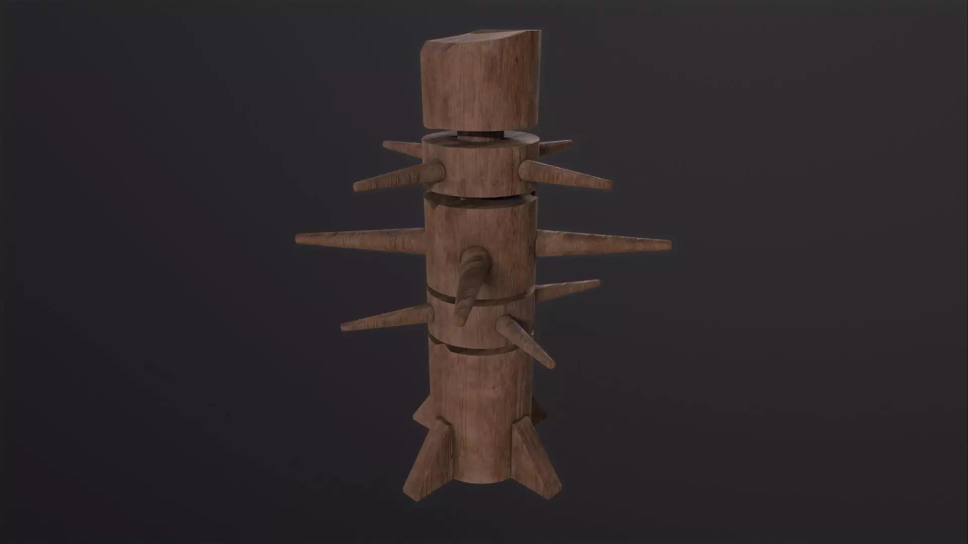 Wooden Dummy 3D Model Low-poly 3D model_0