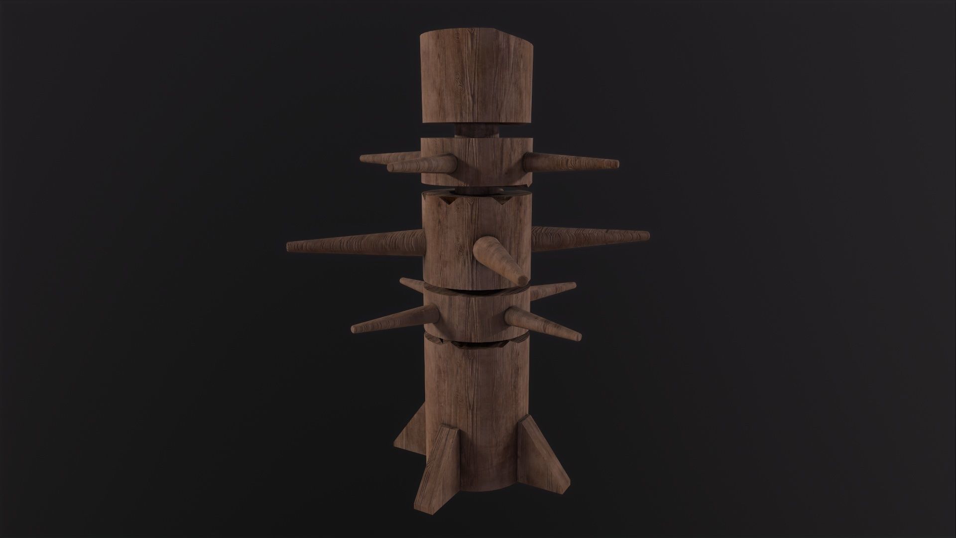 Wooden Dummy 3D Model Low-poly 3D model_4