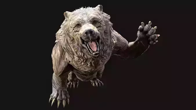 Low Poly Bear 3D Animal Ready for Games 30 Animations Low-poly 3D model