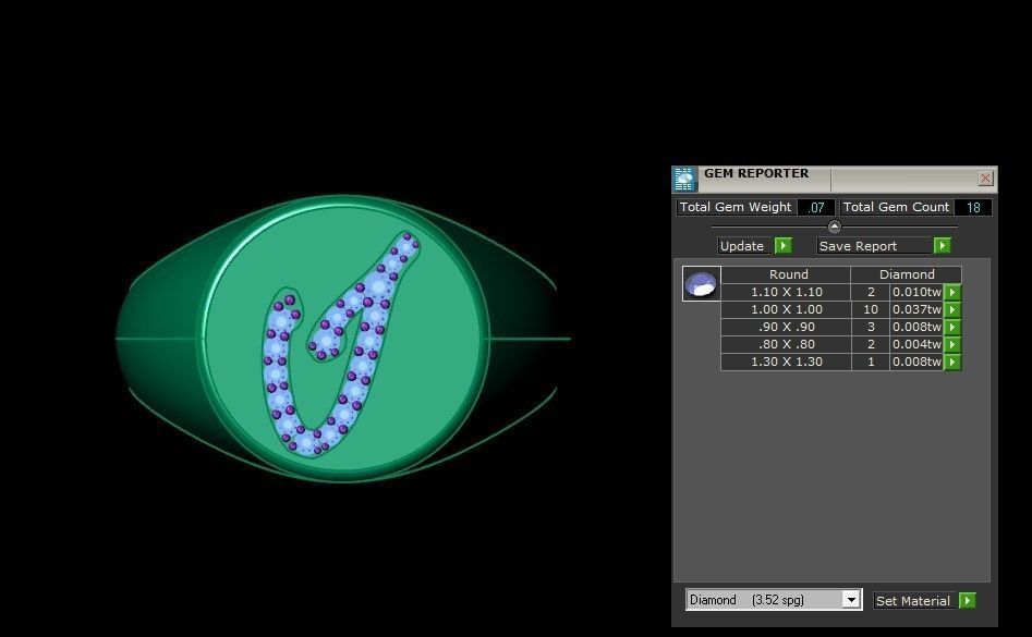 I Alphabet Men Signet Ring 3dm STL OBJ FBX Render Details 3D print model_3