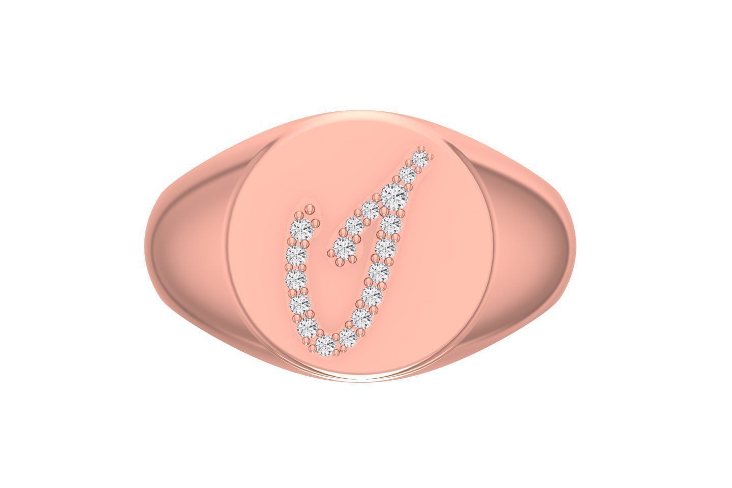 I Alphabet Men Signet Ring 3dm STL OBJ FBX Render Details 3D print model_1