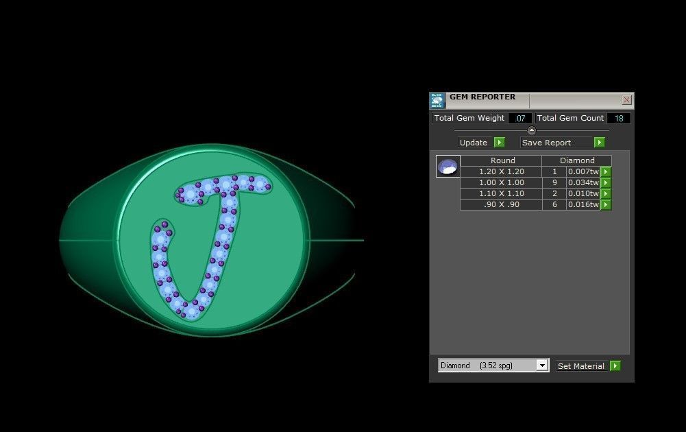 J Alphabet Men Signet Ring 3dm STL OBJ FBX Render Details 3D print model_3