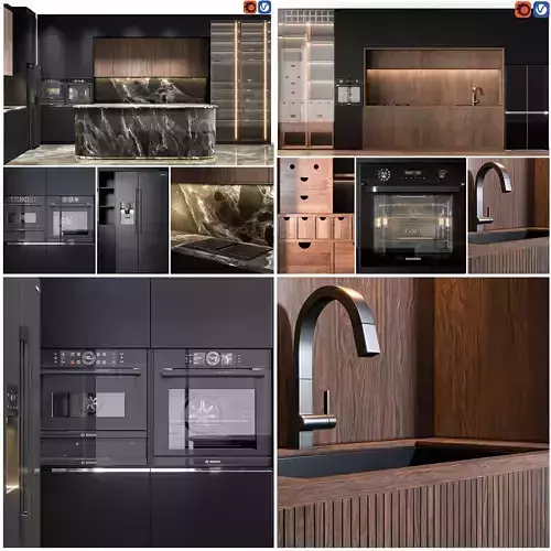 2 kitchen set 02 Low-poly 3D model