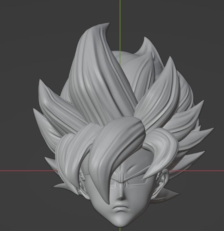 Bust Goku SSJ Namek 3D print model_7