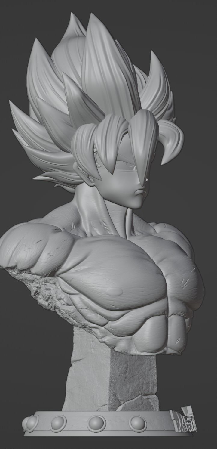 Bust Goku SSJ Namek 3D print model_11