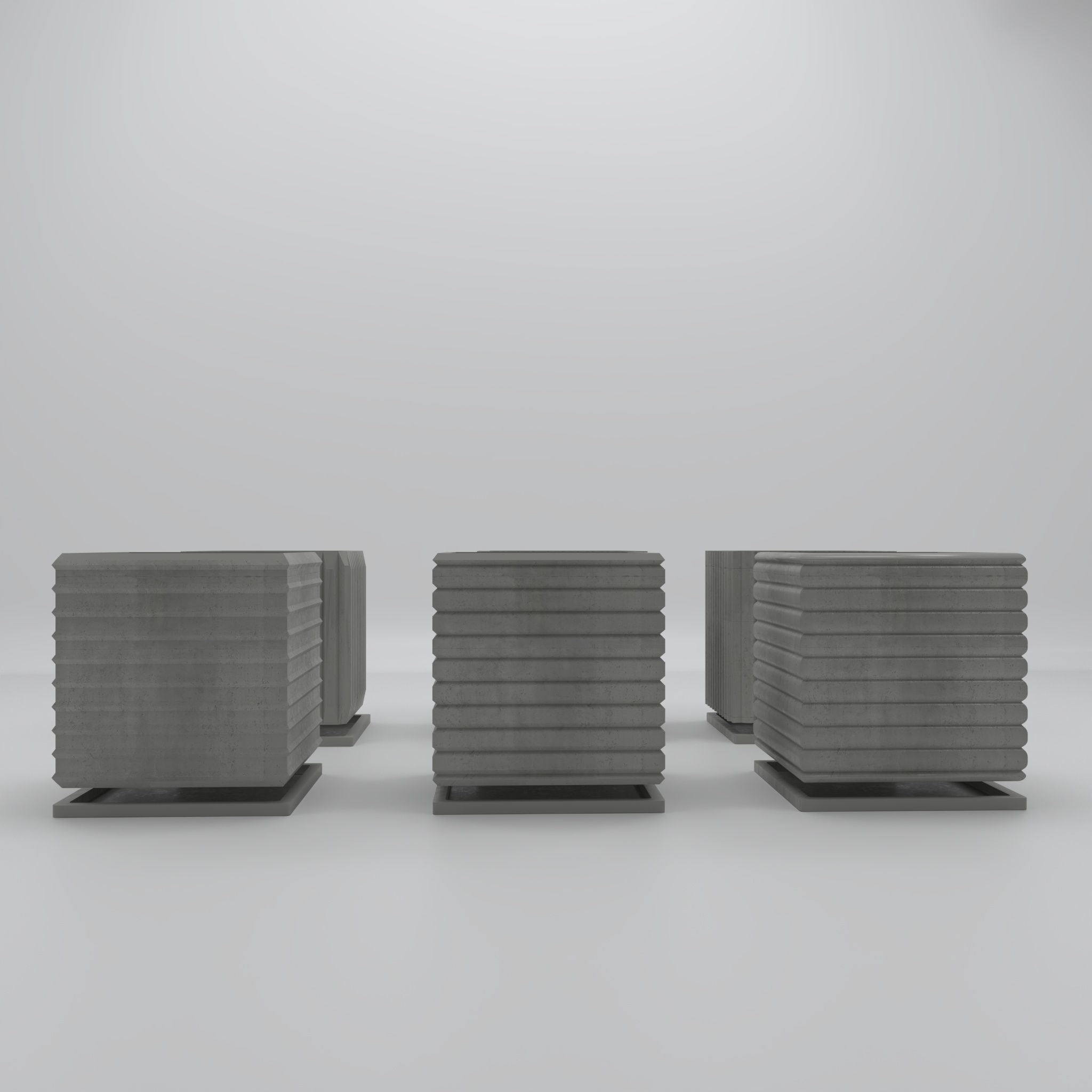 6 square vases 02 3D model_1