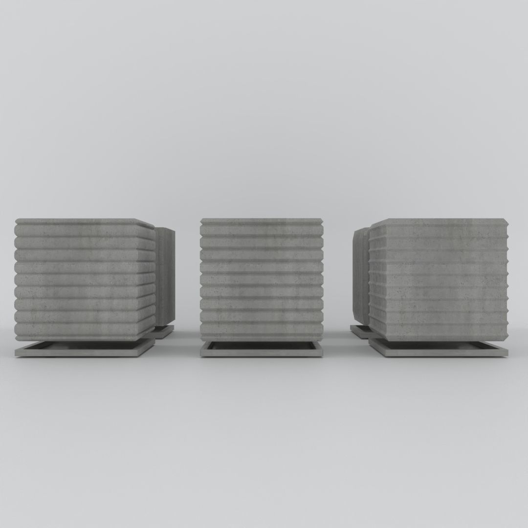 6 square vases 02 3D model_3