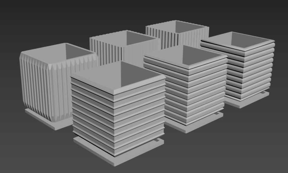 6 square vases 02 3D model_6