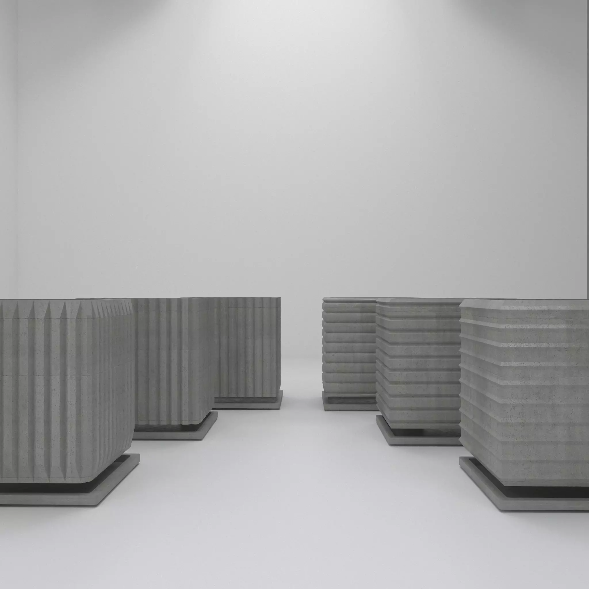 6 square vases 02 3D model_0