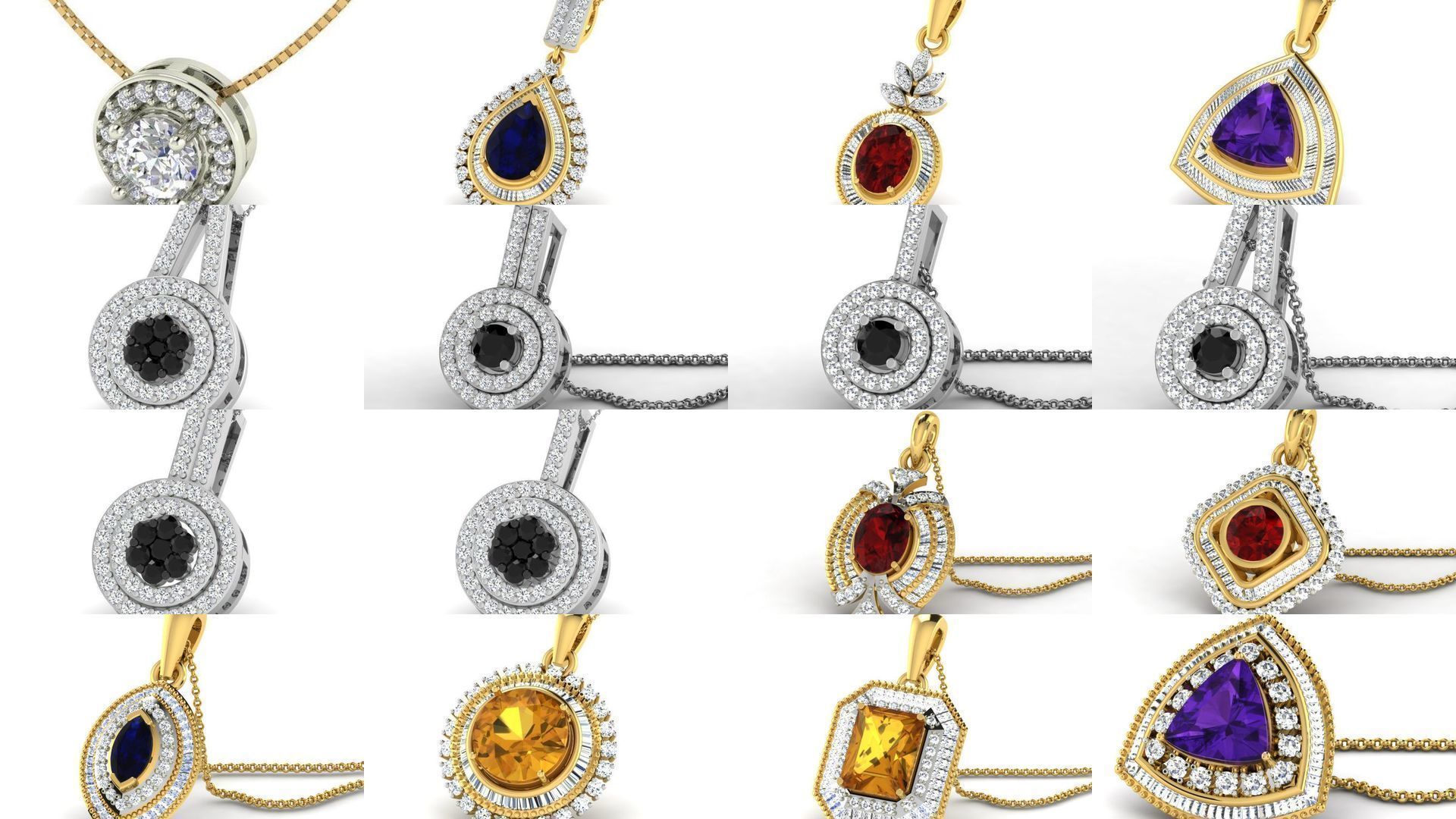 3DM 107 GEMSTONE STUD PENDANT FILES 3D Model Collection_2