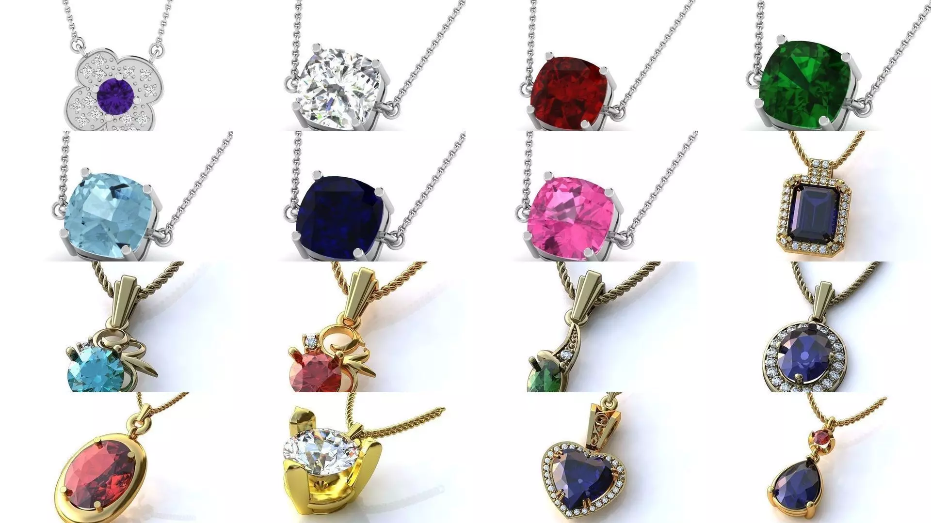 3DM 107 GEMSTONE STUD PENDANT FILES 3D Model Collection_0