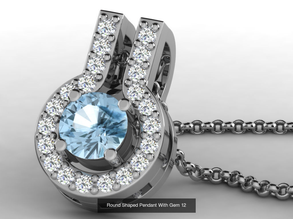 3DM 107 GEMSTONE STUD PENDANT FILES 3D Model Collection_65