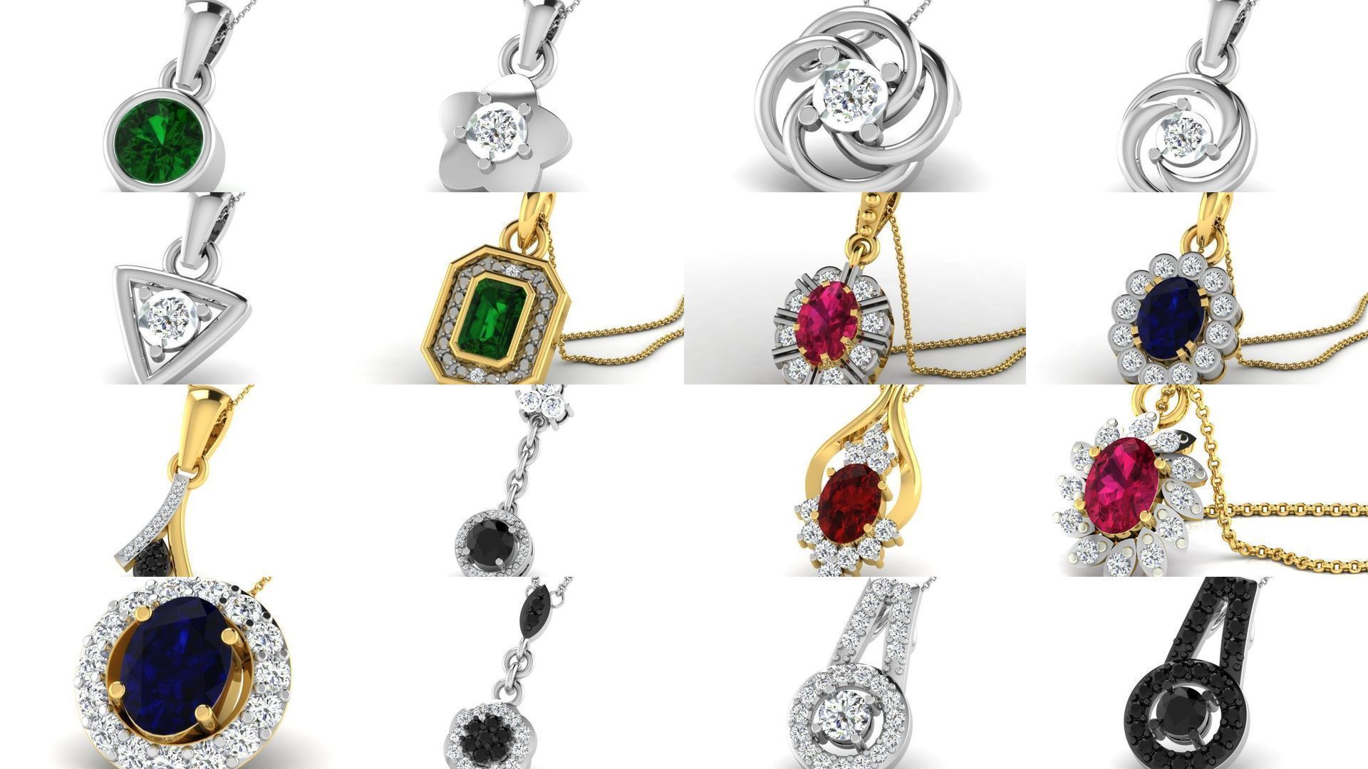 3DM 107 GEMSTONE STUD PENDANT FILES 3D Model Collection_7