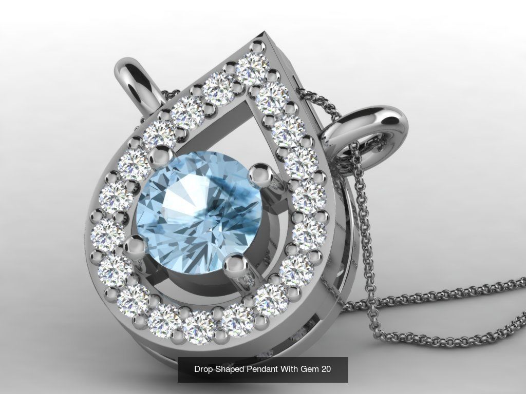 3DM 107 GEMSTONE STUD PENDANT FILES 3D Model Collection_64