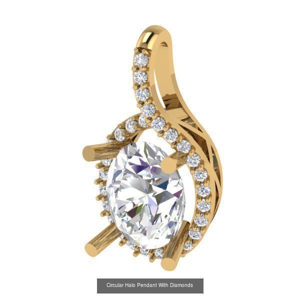 3DM 107 GEMSTONE STUD PENDANT FILES 3D Model Collection_41