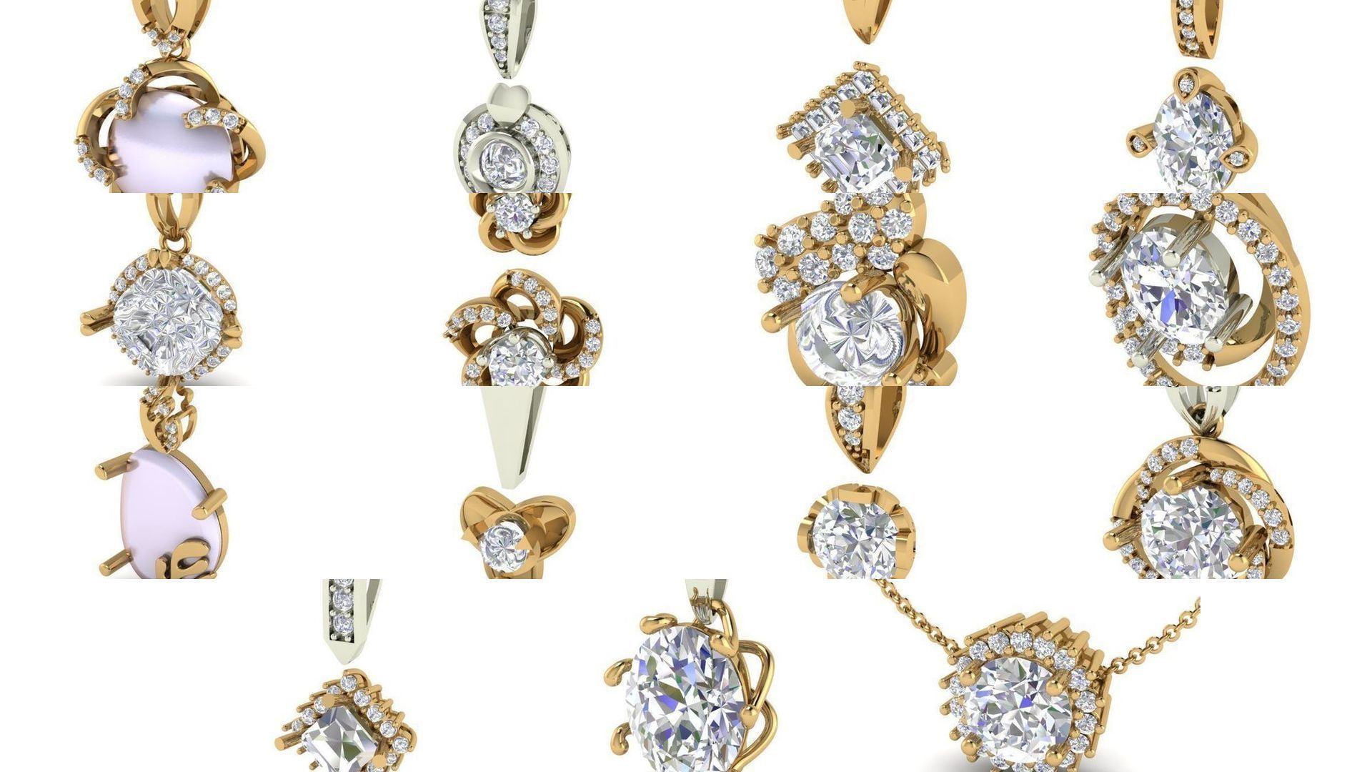 3DM 107 GEMSTONE STUD PENDANT FILES 3D Model Collection_11