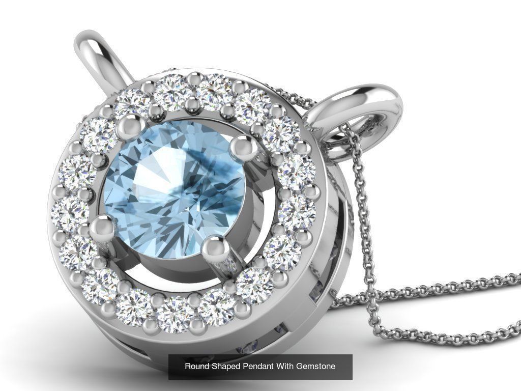 3DM 107 GEMSTONE STUD PENDANT FILES 3D Model Collection_69