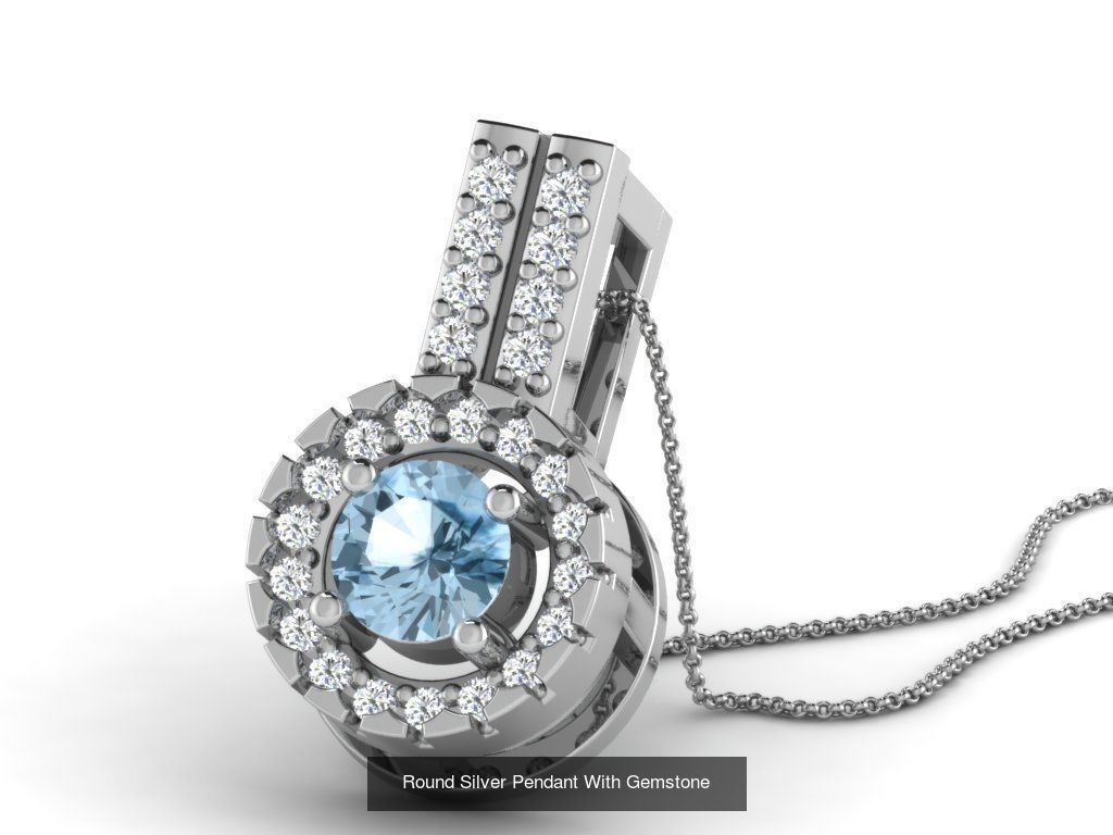 3DM 107 GEMSTONE STUD PENDANT FILES 3D Model Collection_71