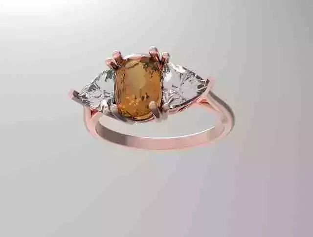 Oval Triangle Three Stone Ring