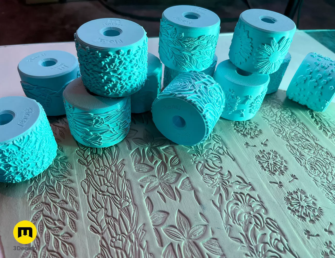 Texture Rollers Floral Patterns 3D print model