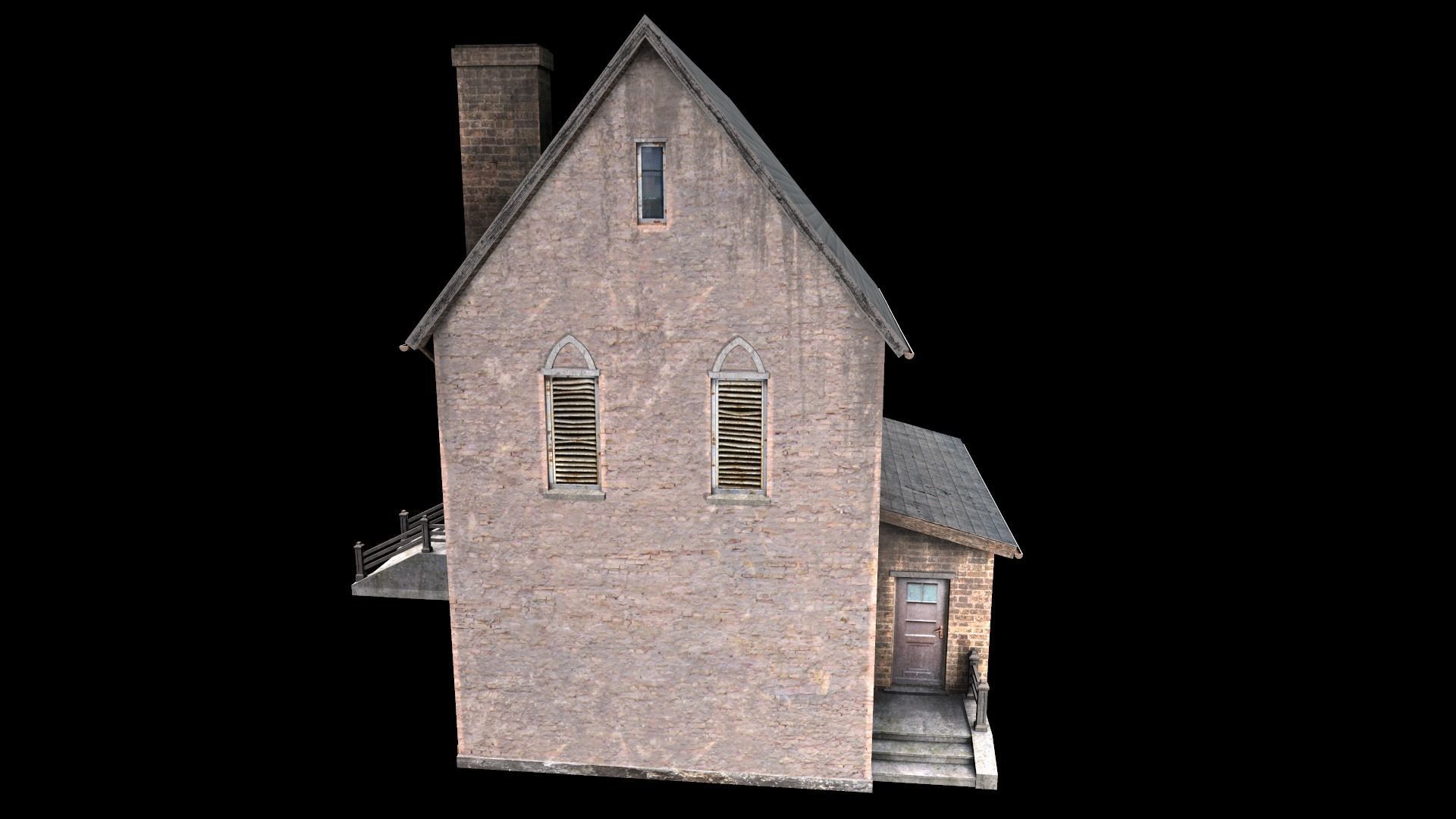 old house Low-poly 3D model_9