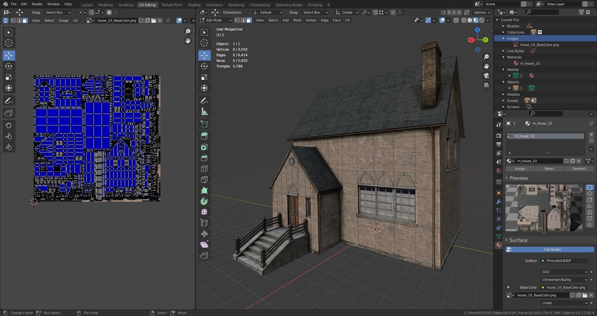 old house Low-poly 3D model_12