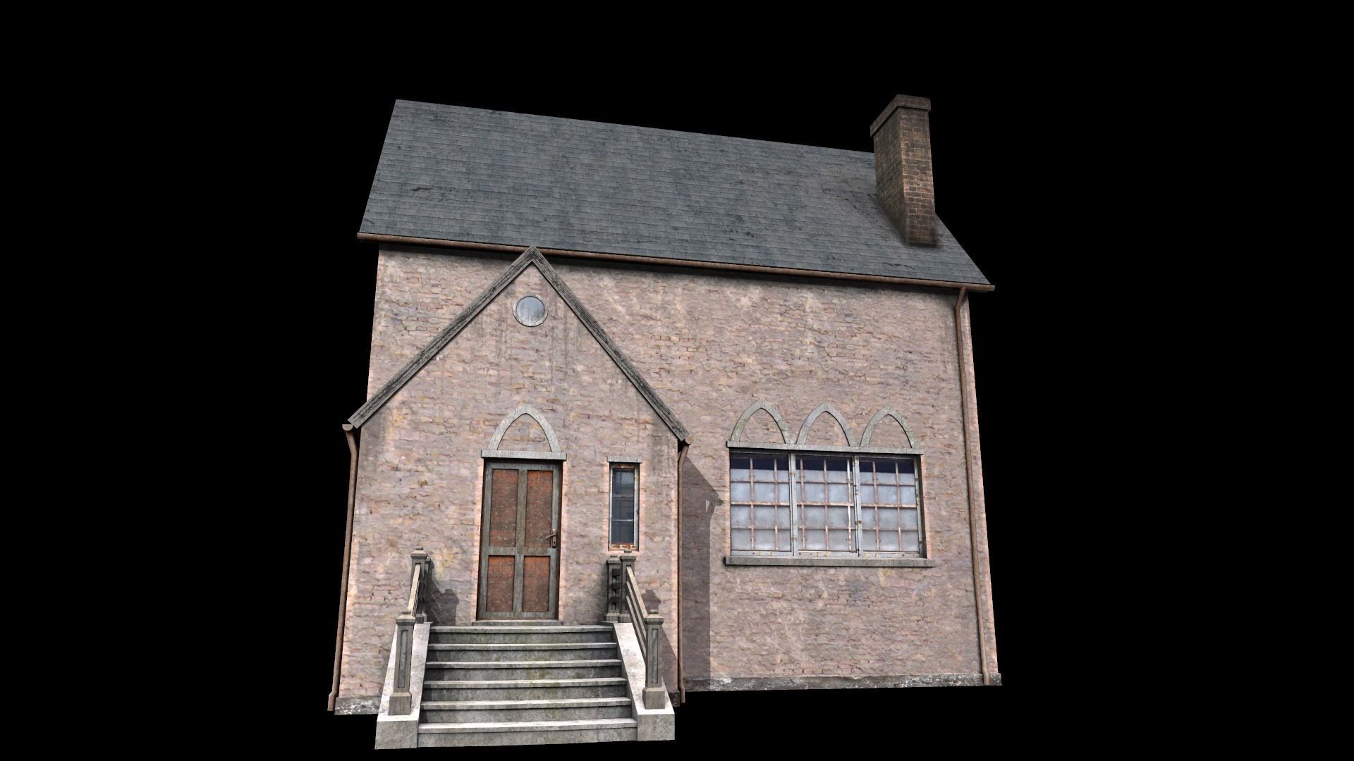 old house Low-poly 3D model_2