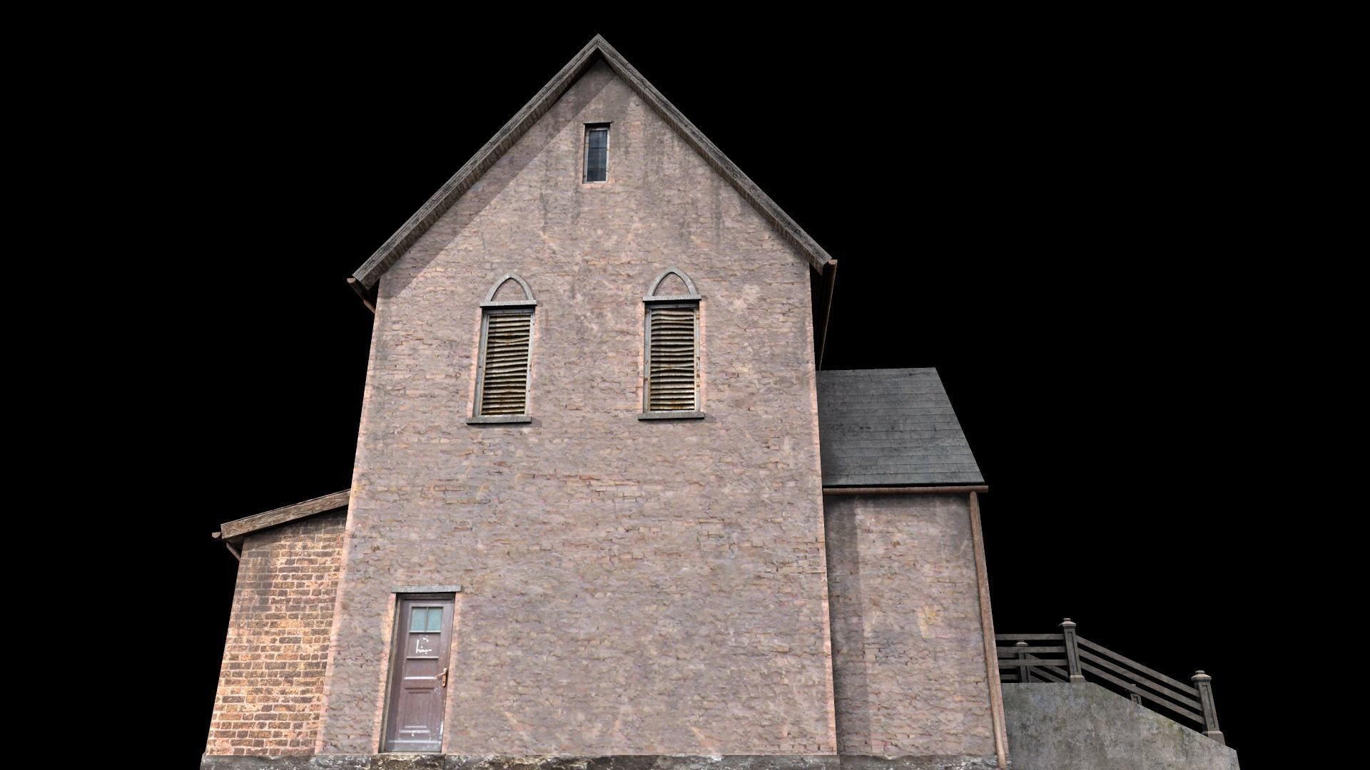 old house Low-poly 3D model_7