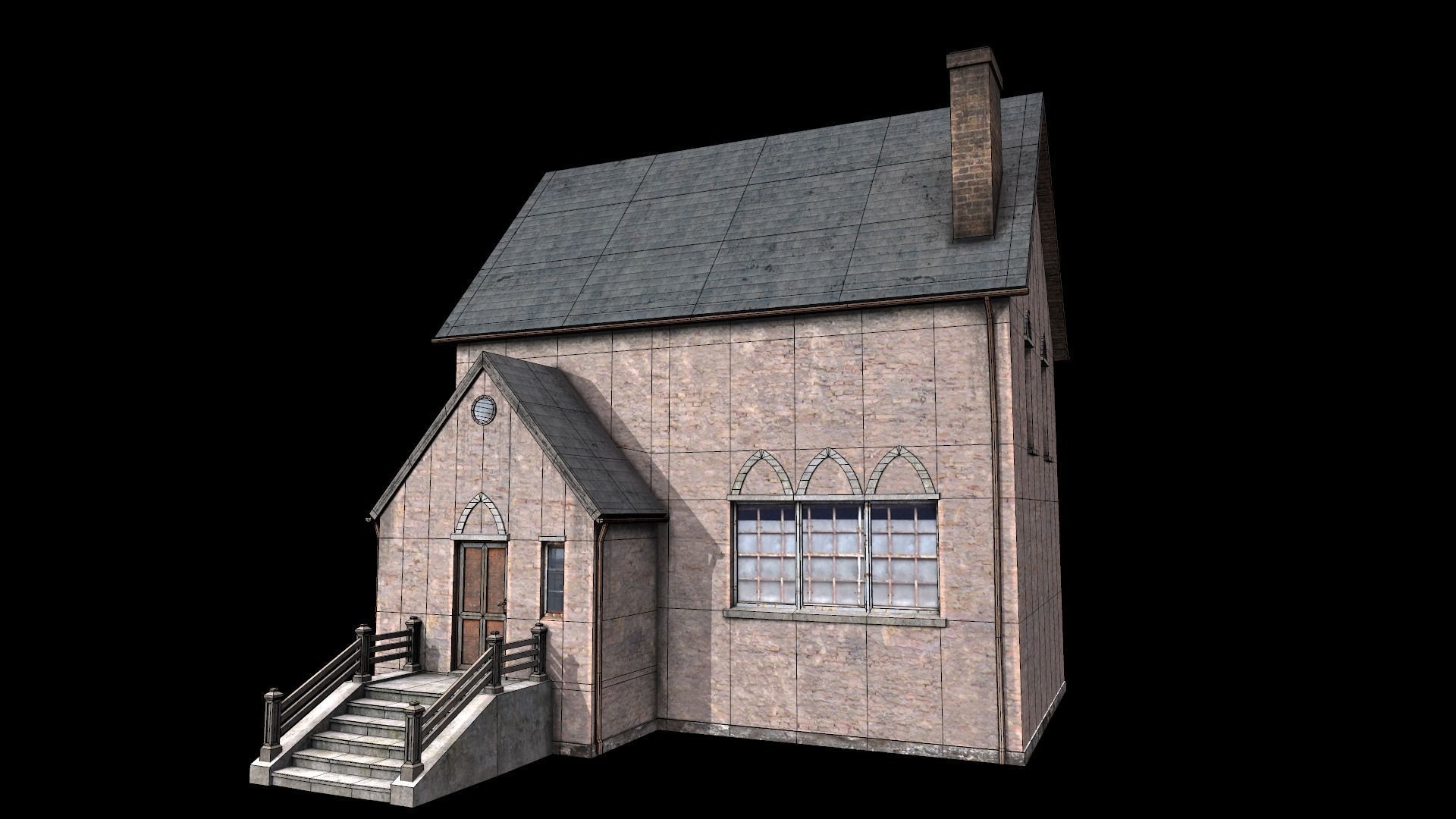 old house Low-poly 3D model_11