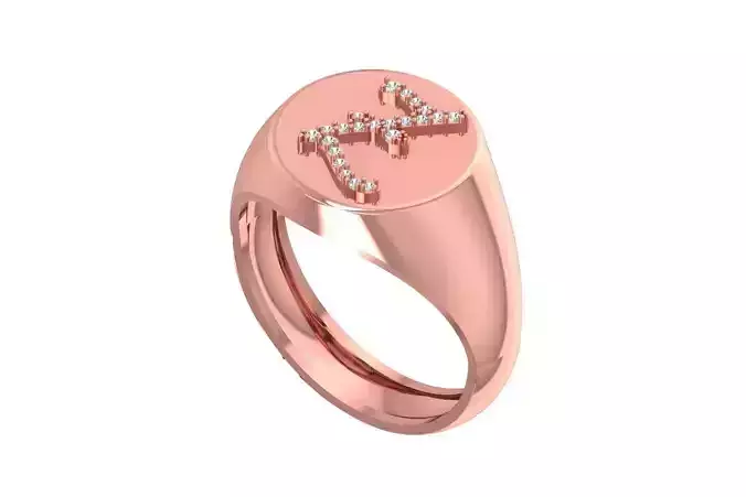 Z Alphabet Men Signet Ring 3dm STL OBJ FBX Render Details