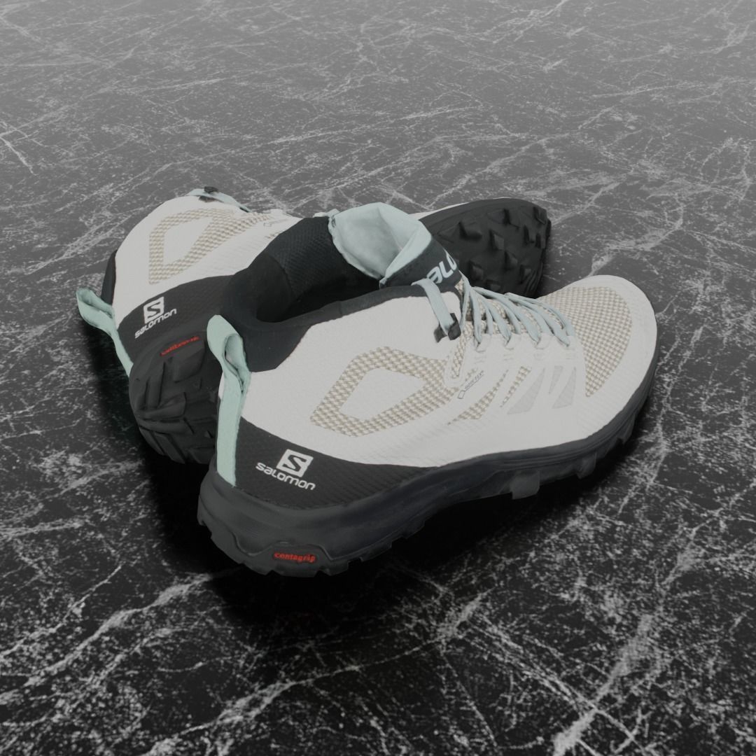 SALOMON OUTLINE GTX 3D BOOTS -WHITE - BLACK Low-poly 3D model_4