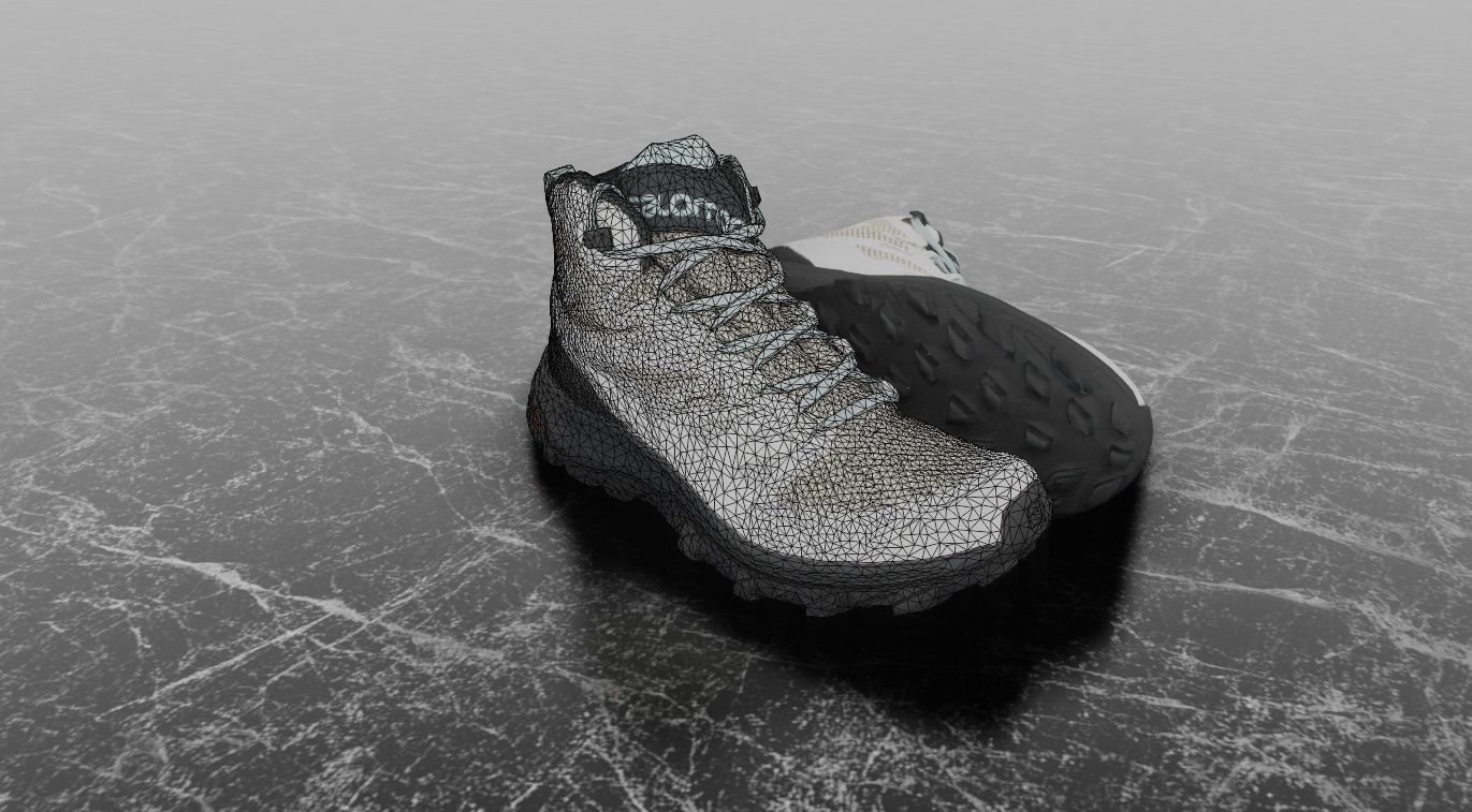 SALOMON OUTLINE GTX 3D BOOTS -WHITE - BLACK Low-poly 3D model_11