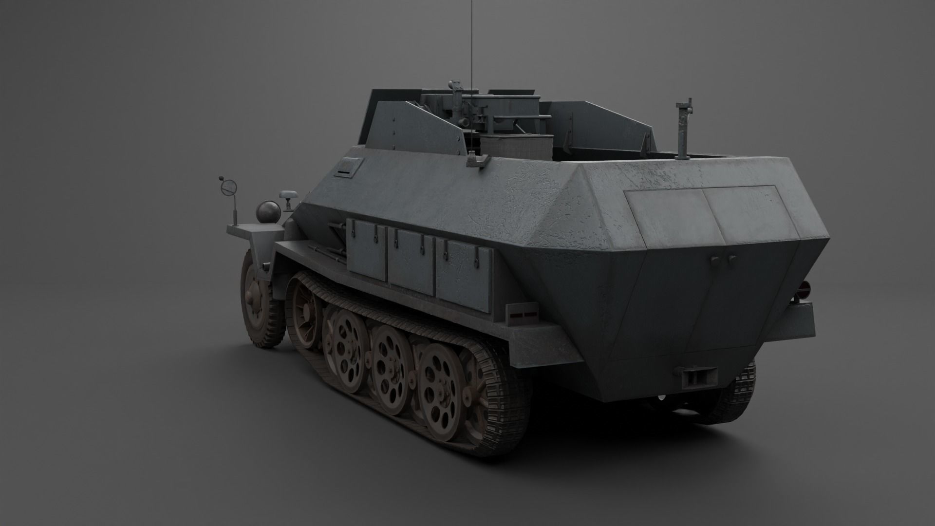 SdKfz 251-9 Stummel Infantry Support Vehicle Low-poly 3D model_21