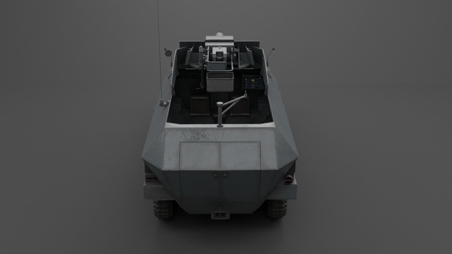 SdKfz 251-9 Stummel Infantry Support Vehicle Low-poly 3D model_6