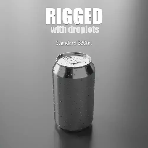Beverage soda can 330ml - RIGGED Low-poly 3D model