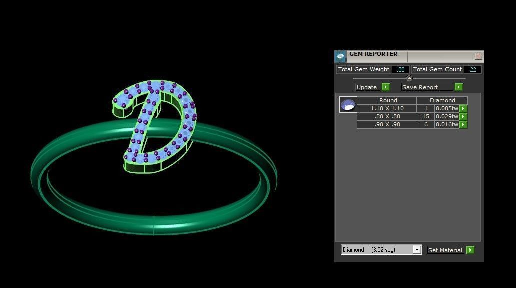 Initial D Alphabet Ring 3dm STL OBJ FBX Render Details 3D print model_3