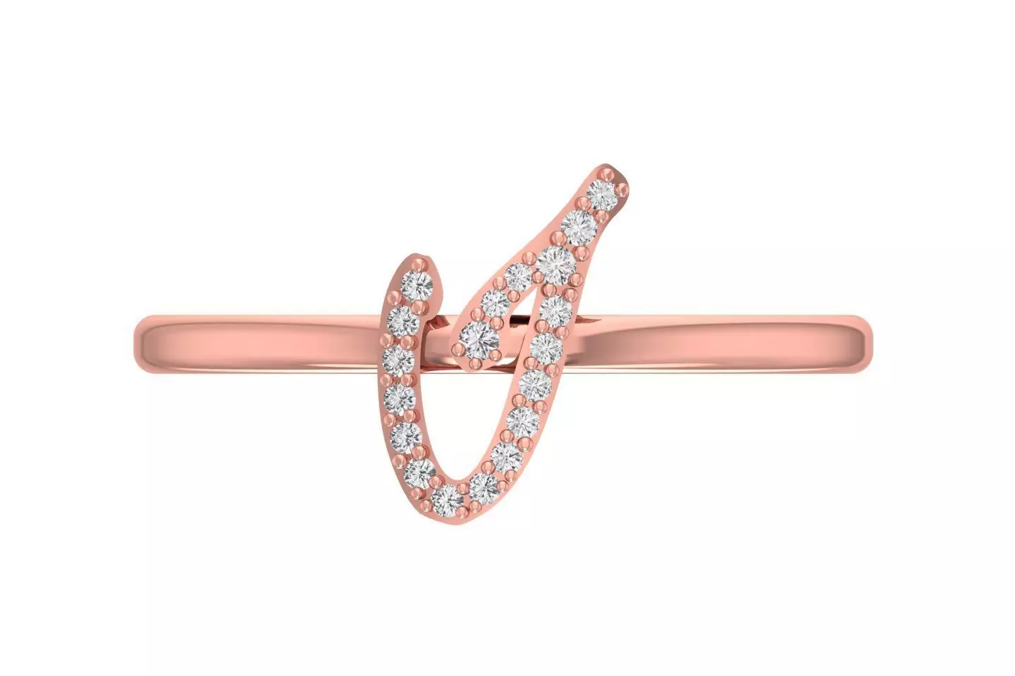 Initial I Alphabet Ring 3dm STL OBJ FBX Render Details 3D print model_0