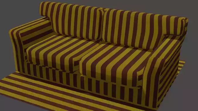 Sofa - multiple colour textures - make your own colour Low-poly 3D model