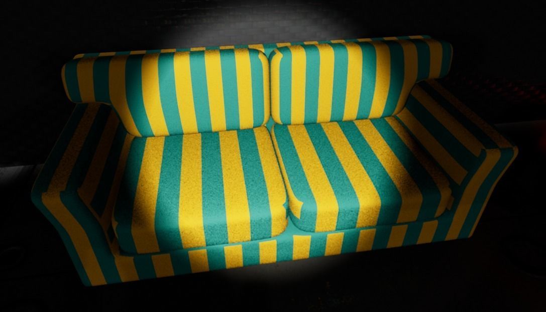 Sofa - multiple colour textures - make your own colour Low-poly 3D model_3