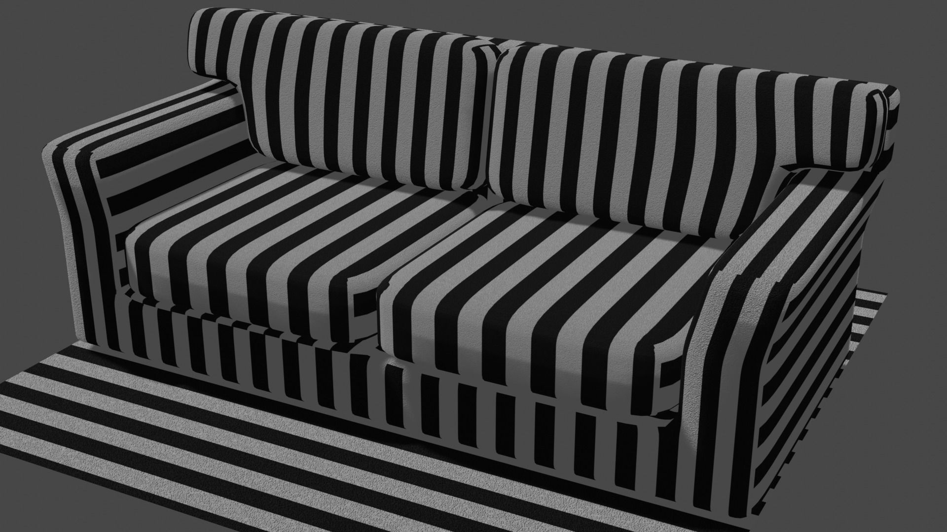 Sofa - multiple colour textures - make your own colour Low-poly 3D model_1