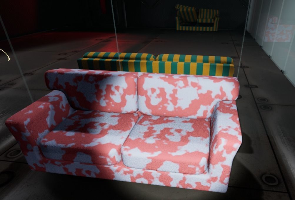 Sofa - multiple colour textures - make your own colour Low-poly 3D model_5