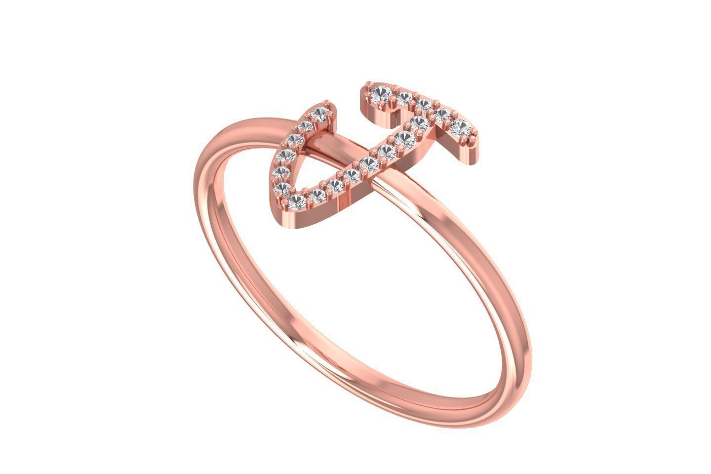 Initial J Alphabet Ring 3dm STL OBJ FBX Render Details 3D print model_1