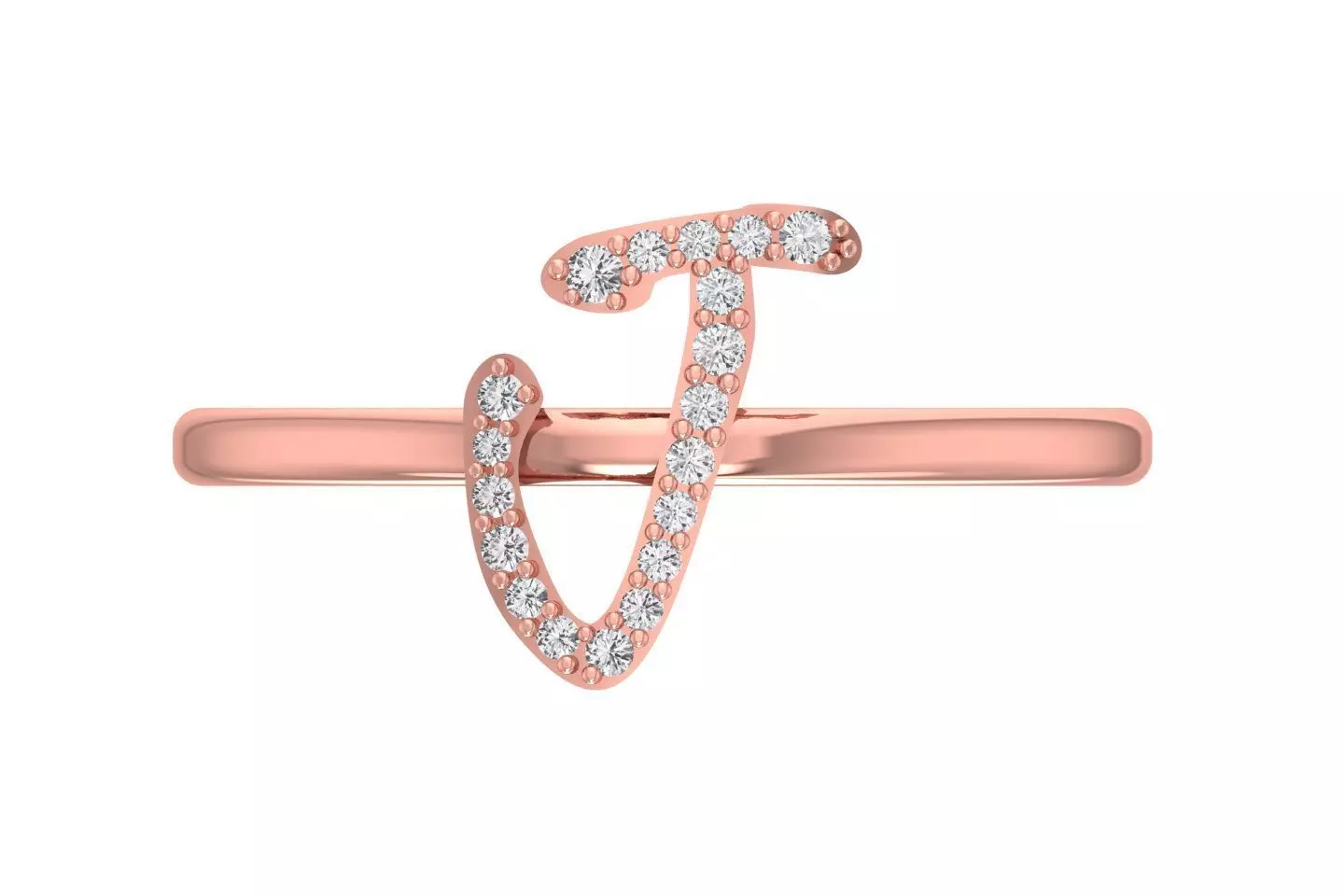 Initial J Alphabet Ring 3dm STL OBJ FBX Render Details 3D print model_0