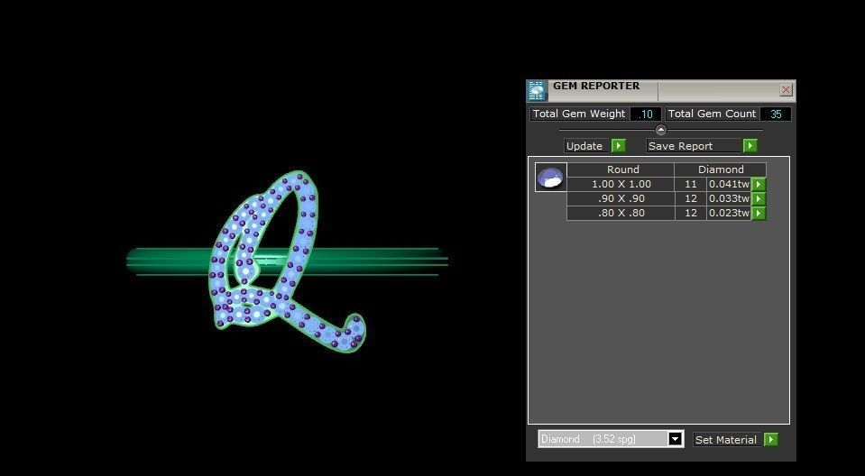 Initial Q Alphabet Ring 3dm STL OBJ FBX Render Details 3D print model_3