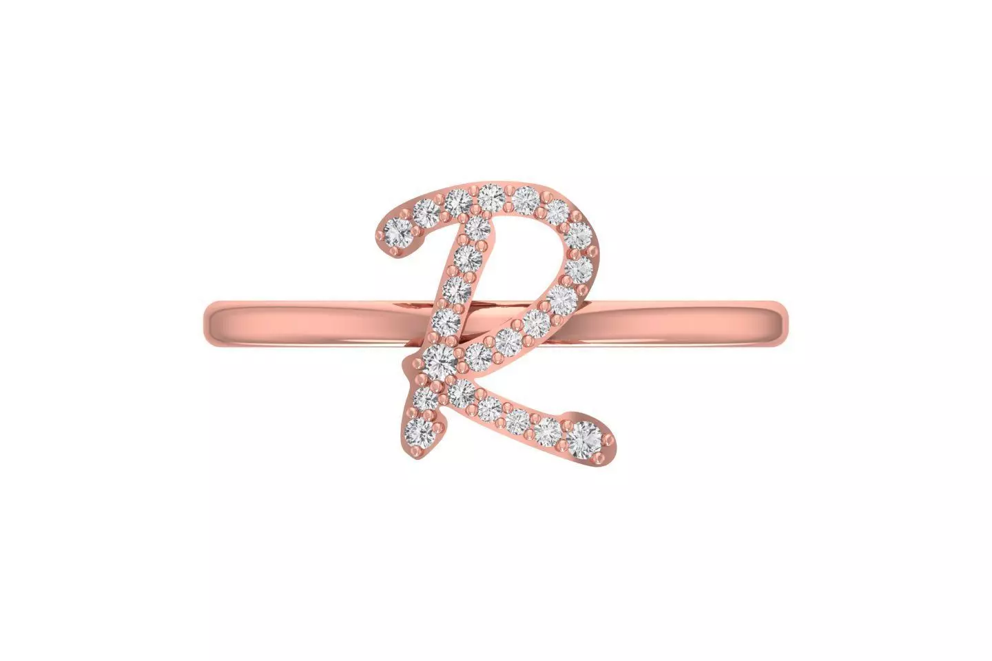 Ring R Design Initial R Alphabet Ring 3dm STL OBJ FBX Render Details 3D model 3D ...