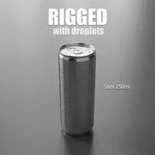 Beverage soda can 250ml - RIGGED Low-poly 3D model