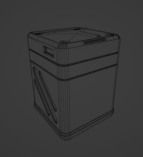 Sci Fi Containers Minimalistic Damaged Low-poly 3D model_6