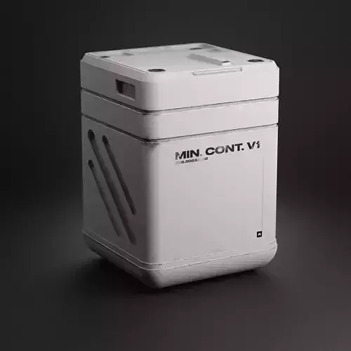 Sci Fi Containers Minimalistic Damaged Low-poly 3D model