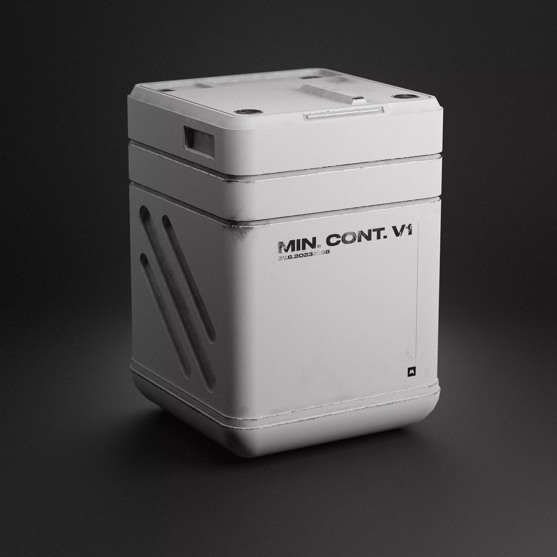 Sci Fi Containers Minimalistic Damaged Low-poly 3D model_0