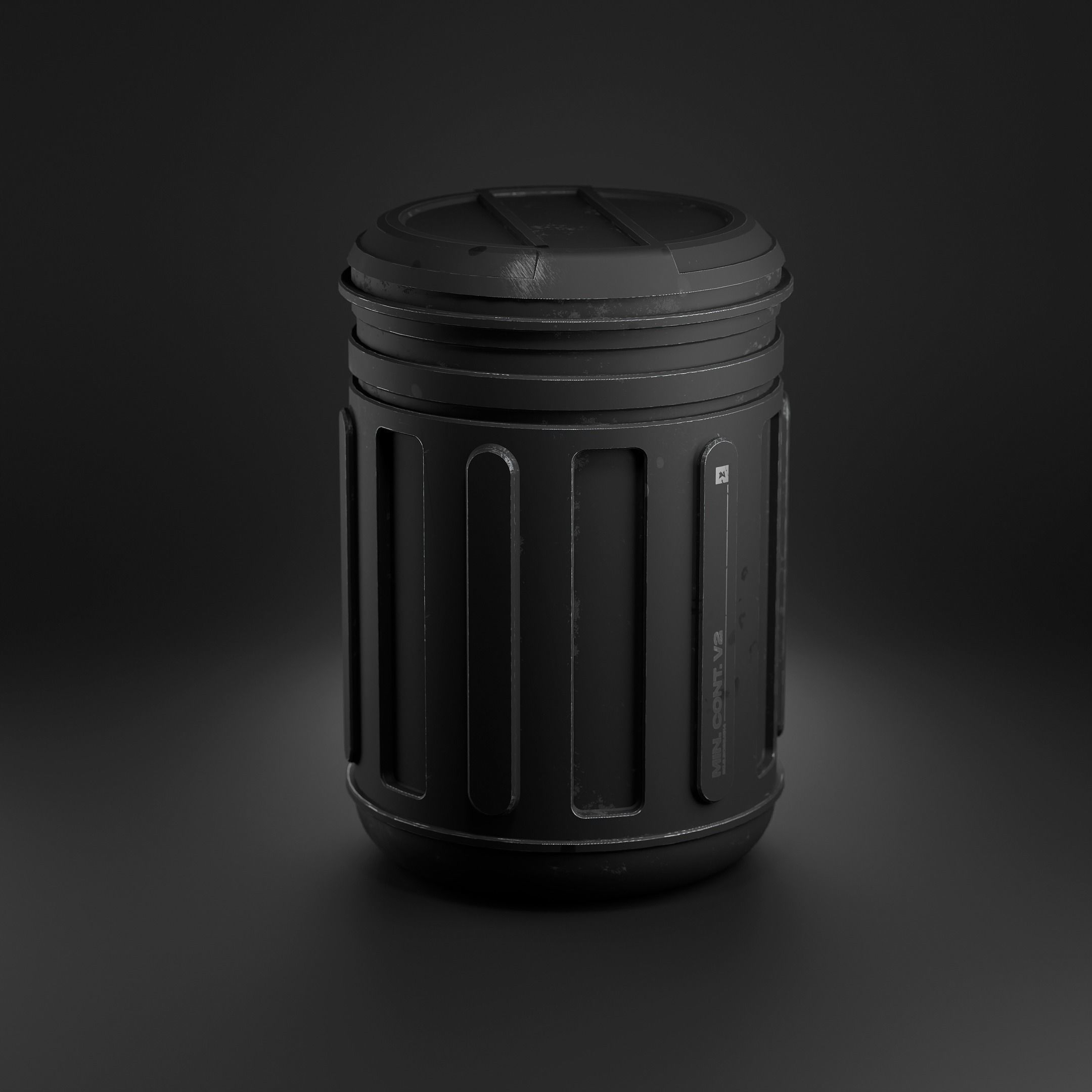 Sci Fi Containers Minimalistic Damaged Low-poly 3D model_3
